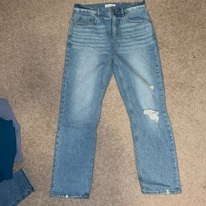 LOFT high waist straight crop jeans